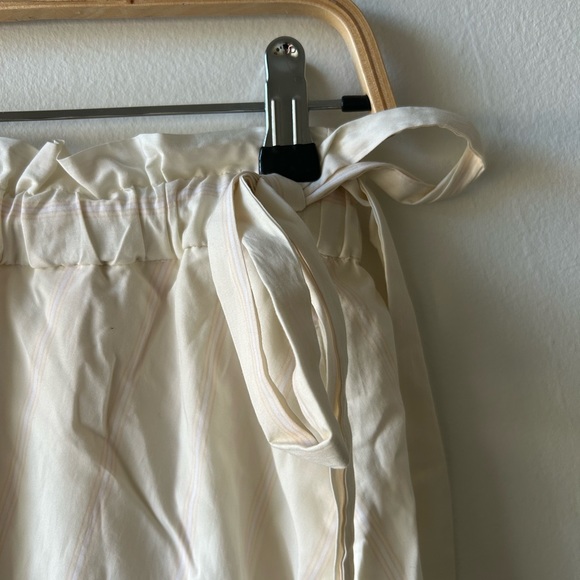 Wilfred Cotton White & Striped Midi Skirt with Tie Waist - Picture 4 of 5